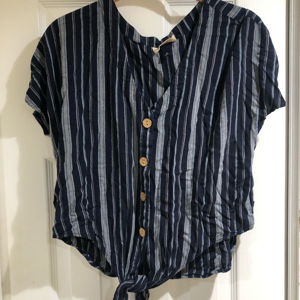 Women’s striped button up top